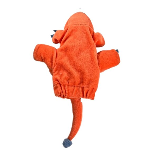 Caltoy Dragon 13" Plush Hand Puppet Orange Blue Sparkle Wings Stuffed Toy - Picture 7 of 10